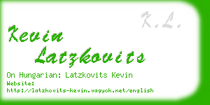 kevin latzkovits business card